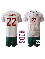 Meksiko Hirving Lozano #22 Vieraspaita Lasten MM-kisat 2022 Lyhythihainen (+ shortsit)